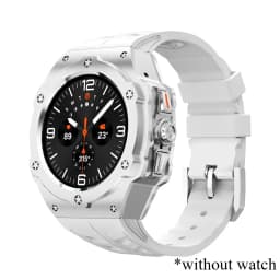 Luxury Modification Kit for Samsung Galaxy Watch 8 Ultra 2025 Carbon Case Rubber Strap for Galaxy Watch 7 Ultra 47mm Accessorie