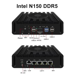 Intel N150 Firewall Mini PC AMD Ryzen Embedded R2314 4x2.5G LAN Soft Router Proxmox PfSense OPNsense Server Industrial Computer