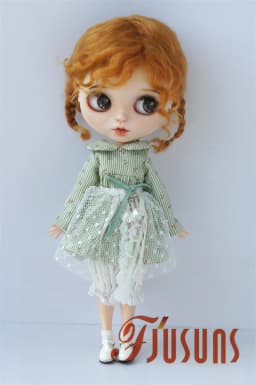 Fjusuns JD644 9-10inch 10-11inch Messy Baby Curly Mini Twintail Mohair BJD Wigs QBaby Pullip Blythes& 18"AG Doll Accessories