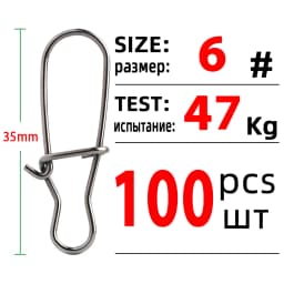 DNDYUJU 100pcs Fishing Nice Hooked Snap Pin Stainless Steel Fishing Barrel Swivel Lure Connector Fishing Accessories Sea