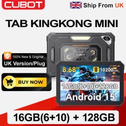 [Ship From UK]Cubot Tab KingKong Mini 8.68'' 90Hz Screen Rugged Tablet 16GB(6+10) 128GB Android 15 10200mAh Camping Light 48MP
