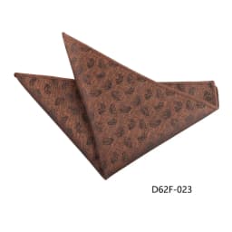 24cm Korean Style Leaf Floral Handkerchief For Men Suits Brown Red Pocket Square Polyester Woven Hanky Small Towel Tuxedo Cravat