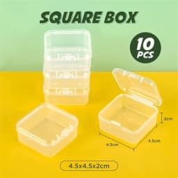 10Pcs/Set Storage Box Transparent Square Plastic Boxes Earrings Jewelry Packaging Storage Dustproof Box DIY Jewelry Organizer