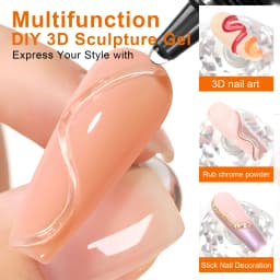 10ml 3D Nail Art Gel - DIY Designs,Waterproof Sculpting gel,Waterproof Nail Art Design Gel for Intricate Carvings & Shapes