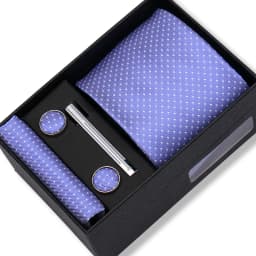 Top Quality Tie Set Gift Box Necktie Pocket Squares Cufflinks Tie-Clip Set With Black Box Men Birthday Gift Gravatas Accessories
