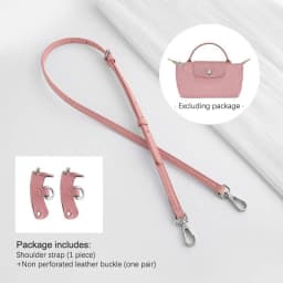 1set Bag Leather Strap For Longchamp Universite Mini Bag Shoulder Strap New Gray Mini Bag Punch-free Modification Accessory