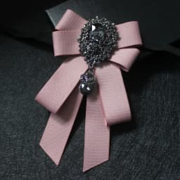 Retro Handmade Ribbon Bow Tie Brooch Rhinestones Crystal Necktie Men's Suit Shirt Collar Pin Luxulry Webbing Jewelry Accessories