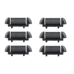 Black Foot Care Tool Heads, Hard Skin Remover, Refill Rollers for Cracked Heels Calluses and Dead Skin Removal, 6 Pcs