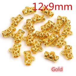 20pcs 3-Styles Beads Bails Pendants Jewelry Making DIY Necklace Silver Plated Gold Black Beads Bails Pendants Charm Beads Bails