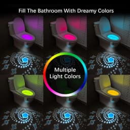 F16 Motion Sensor Toilet Night Light – Rechargeable, Multi‑Color, Auto On/Off, Waterproof, Easy Hang Design for Bathroom