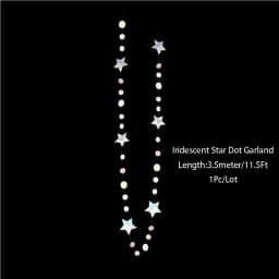 Iridescent Star Moon Circle Garland Ramadan EID Mubarak Birthday Party Decorations Hanging Crescent Twinkle Little Star Streamer