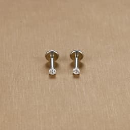 2PC Labret Tragus Stud Earrings 16G Surgical Stainless Steel CZ Crystal Monroe Helix Cartialge Conch Medusa Lip Body Piercing