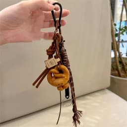 Autumn/Winter Brown Cute Alkaline Bread Korean Style INS Bag Pendant Chocolate Mountain Climbing Rope Keychain Decorative Hangin