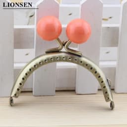 8.5cm Big beads Antique Bronze metal Purse Frame Handle for Clutch Bag Handbag Accessories Making Kiss Clasp Lock