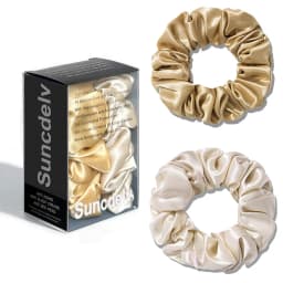 2PCS 100% Natural Silk Solid Color Hair Ties High Quality Hair Scrunchies Women Big Hairbands Hair Accessories 22Momme