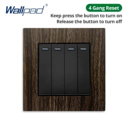 Wallpad Wood Texture Aluminum Alloy Panel EU Electrical Sockets And Wall Switches With LED 1 2 3 Gang 2 3 Way USB Charge Port