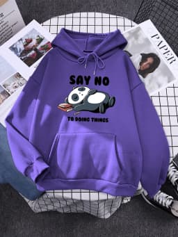 Hoody Sleeping Panda Says No Printing New Womens Hoodie Oversized Warm Female Hoodies Streetwear Fashion Sweatshirts For Women