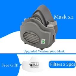 Half Face Dust Mask Respirator Dust-Proof Work Safety Rubber Mask Cotton Filter For DIY House Clean Carpenter Builder Polishing