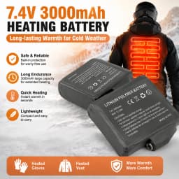 Winter Heated Socks Batteries 7.4V 3000mah/5V 5000mah Li-Polymer Battery Packs for Warm Gloves Clothes Hat Charger Power Bank