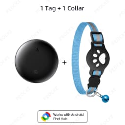 Pets Smart Tracker Tag With Cat Collar Android Alternative to AirTag Works with Google Find Hub Anti-Lost GPS Tracker Locator