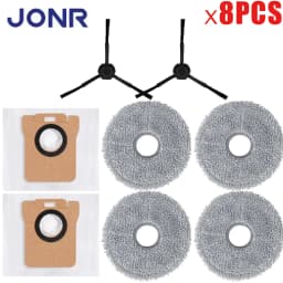 Spare Parts For JONR P20 PRO/T5 Pro Robot Vacuum Cleaner, Main Side Brush Hepa Filter Mop Cloth Mop Pad Dust Bag Replacement