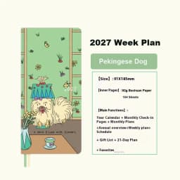 2027 Kinbor Weekly Planner Journal Notebook Daily Monthly Yearly Weeks Plan 52g Bachuan Paper Record Agenda for Back To School