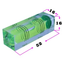 QASE High Precision CNC Acrylic Spirit Level Bubble 3 Lines Size 52x18x15mm 40x15x15mm 1PCS