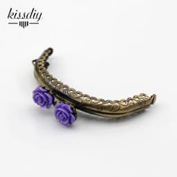 KISSDIY 10pcs 8.5CM Rose Head Pattern Purse Frame Antique Bronze Arc Shape Bag Kiss Clasp Lace Metal DIY Bag Accessories