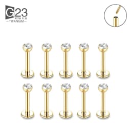 10pcs G23 Titanium Labret Piercing 16G Lip Ring Crystal Lip Piercing Tragus Earring Cartilage Stud Body Pircing Jewelry