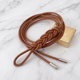 New Braided Leather Thin Belt Metal head Knotted Long Dress String Waistband PU leather Decorative Coat Belt Waist strap
