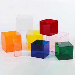 Customized Colorful 6x6cm Acrylic Cube Box Display Stand Rack for Cosmetics Jewelry Figures Toys Collectibles Display Riser Tray