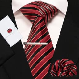 8cm Silk Mens Ties Green Black Ties Plaid Stripe Necktie Pocket Square Cufflinks Tie Clips Set Men's Wedding Business Party Tie