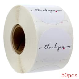 50-500pcs Round White Paper Label Sticker Thank You Sticker Scrapbook 1 Inch Wedding Envelope Seal Handmade Stationery Sticker