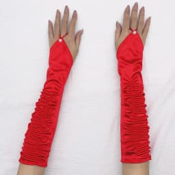 White Elegant Elastic Satin Pleated Hot Drill Bridal Wedding Fingerless Long Gloves Women Party Prom Dress Hook Finger Gloves