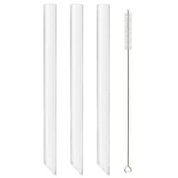 3pcs 14*200mm High Borosilicate Glass Straws Reusable Drinking Straw Set with Brush for Smoothies Bubble Tea Bar Accessories
