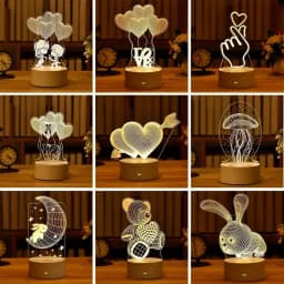 3D Lamp Acrylic USB LED Night Lights Neon Sign Lamp Xmas Christmas Decorations for Home Bedroom Birthday Decor Wedding Gifts