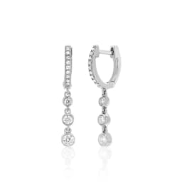 Stainless Steel Gold Color Chain Dangle Drop Earrings for Women Zirconia Pendant Clip Earring Vacation Party Jewelry Accessories
