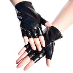 Short Punk Half-finger Patent Leather Gloves Comic Exhibition COSPLAY Gloves Cool Stage Performance Disco Hip-hop Sexy Glove
