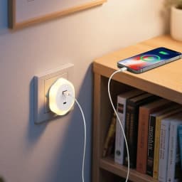 USB Plug Night Lamp EU Type-C Charger Port Auto Light Sensor Dimmable Warm White  Bedroom Hallway Stairs LED Bedside Lights