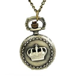 Bronze Crown With Small Delicate Small Transparent Clamshell Pocket Watch Necklace Women's Pocket Watch Gift Pocket Cheap