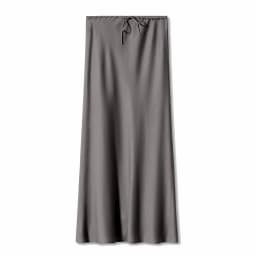 2026 Spring Summer Solid Color Satin Long Skirt For Women High Waist Lace-Up Fashion Elegant Faldas Light Luxury Women's Skirt