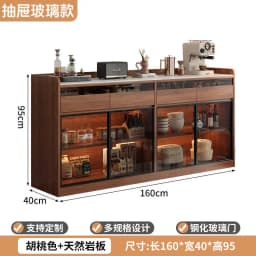 Modern Sideboard Cabinet With Glass Door Buffet Storage Cabinet With Drawers Kitchen Dining Living Room Furniture Coffee Bar