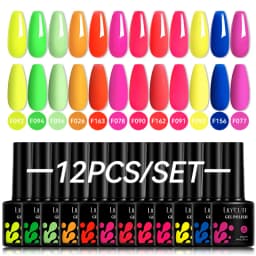 LILYCUTE 12PCs 7ml Nude Brown Red Nail Gel Polish Set Semi Permanent UV Gel For Nail Art Manicure Soak Off Gel Nail Polish Kit
