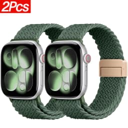 New Braided Strap For Apple Watch Bands 44 40 45 49 42 41 38mm Magnetic Snap Nylon Bracelet iWatch Series 11 9 5 6 8 7 SE Ultra3
