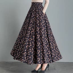 Female Cotton Linen Autumn Vintage Plus Size a-line High Waist National Fashion Big Flower Maxi Ladies Skirts for Womens