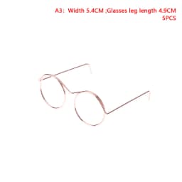 5PCS Miniature Eyeglasses Metal Round Frame Lensless Eyewear Toy Retro Doll Glasses DIY Doll Dressing Accessories Spectacles