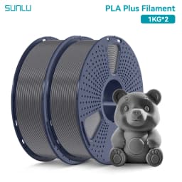 SUNLU 2Roll PLA Plus/Clear Filament 1.75mm +/- 0.02 mm 1kg Spool (2.2lbs) Neatly Arranged No Knot Filament Fit Most FDM Printer