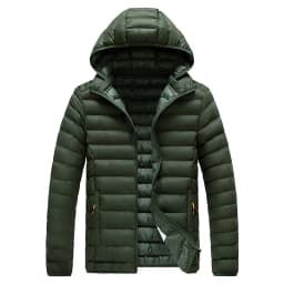 2024 New Men's Lightweight Padded Jackets Autumn Spring Warm Demi-season Hooded Zip-up Parka Black Big Size Coat Male Outerwear