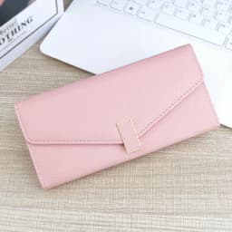 Classic Solid Color Long Wallet, Trendy Women's Credit Card Holder, Simple Coin Purse
