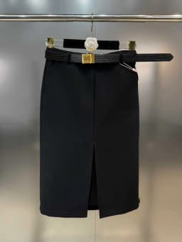 TWOTWINSTYLE Solid Minimalist Slimming Skirts For Women High Waist Bodycon Split Patchwork Belt Skirt Female Fashion Clothing